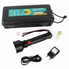 Camelion E163 (фонарь аккум. 3,7В, черный, T40 LED, 10 Ватт, 3 реж., алюминий, бокс) (Цена за: 1 шт.)